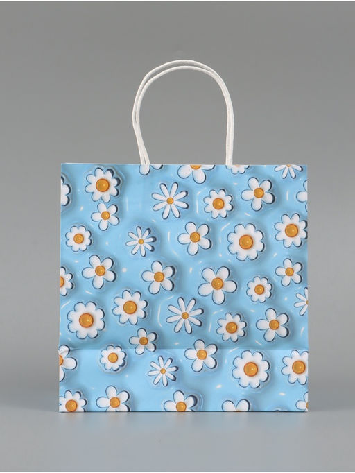 Цена за 2 шт. Пакет подарочный «Ромашки», 22 × 22 × 11 см