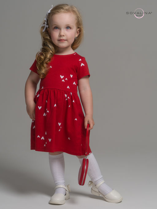 Платье Лето беленькие сердечки