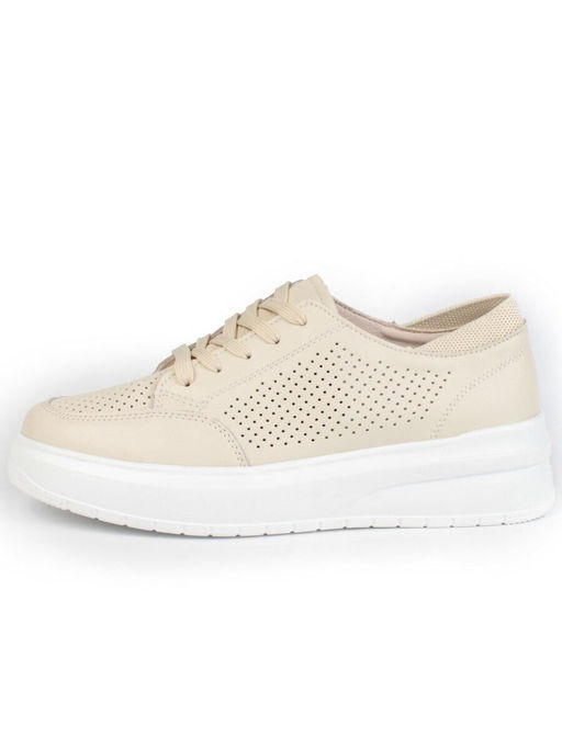 05-HY14-1D BEIGE Кроссовки женские (натуральная кожа)