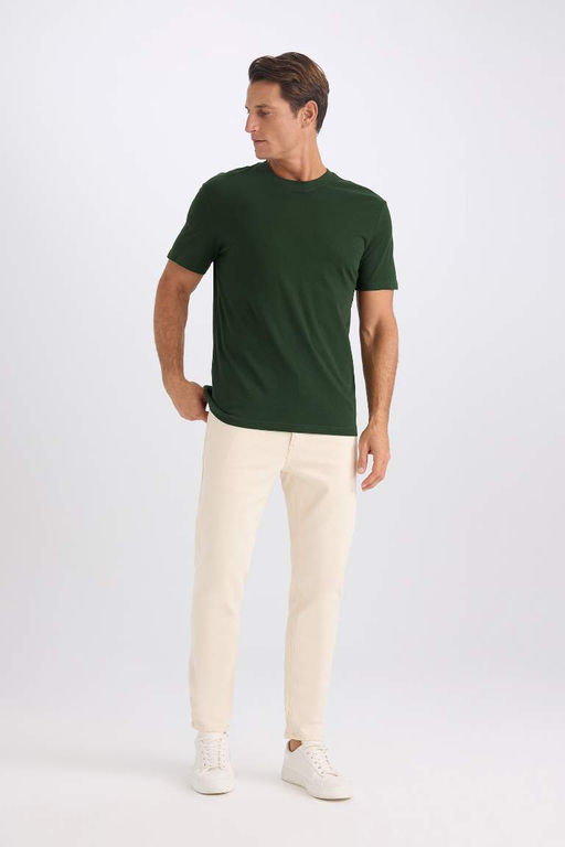 New Regular Fit Bisiklet Yaka Basic Duz K?sa Kollu Tisort - Defacto фото 5