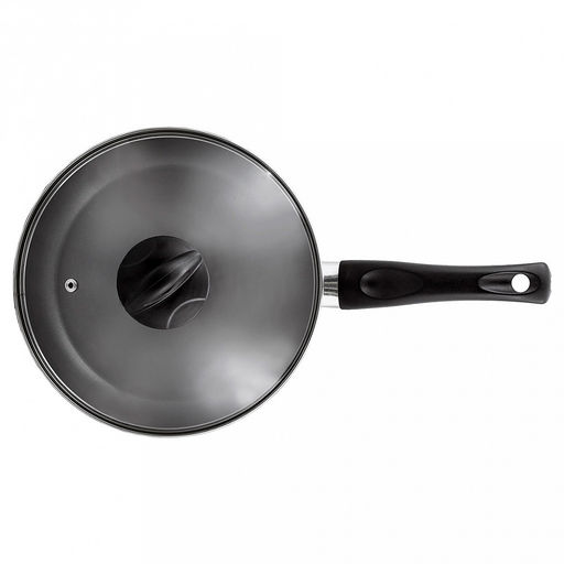 "Dream" Сковорода с антипригарным покрытием д26см, h5см, s3мм, стеклянная крышка (Россия)