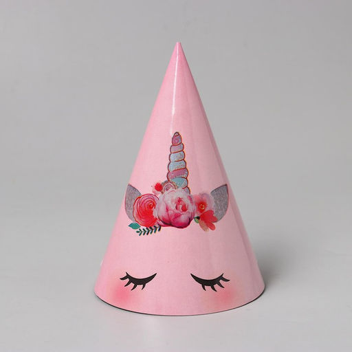 Цена за 10 шт. Колпак праздничный бумажный Единорог. Мордочка, 16 см - Страна карнавалия фото 3