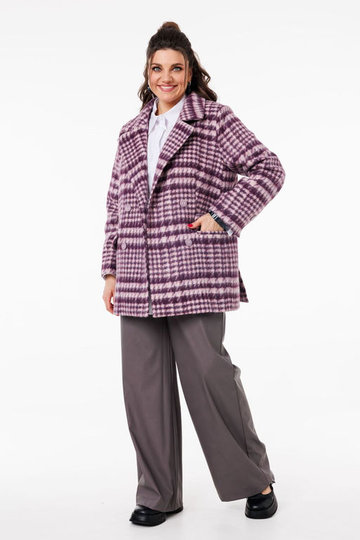 Пальто ANELLI 1525 цвет дымчатой орхидеи  фото 3