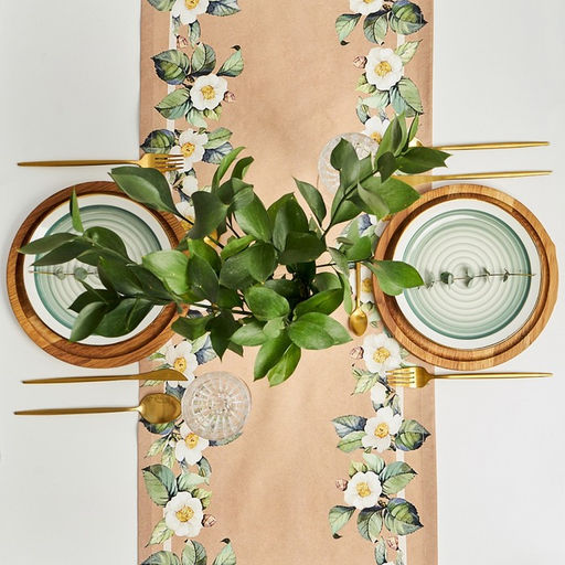 Дорожка на стол Этель Camellia 40×146 см, 100% хлопок, саржа 190 г/м², бежевая