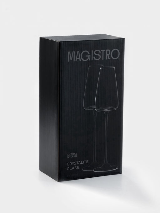 Бокалы для шампанского Magistro Амьен, 250 мл, h=26 см, набор 2 шт., стекло, прозрачные  фото 9