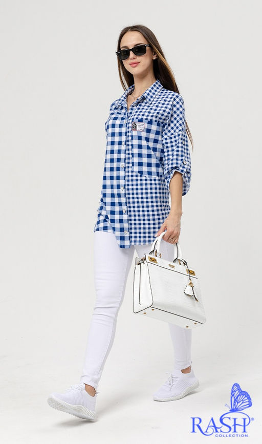Туника Женева синяя (мелкая клетка) - Rash фото 2