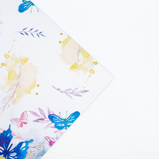 Цена за 10 шт. Бумага упаковочная глянцевая «Акварельные бабочки», 70 х 100 см