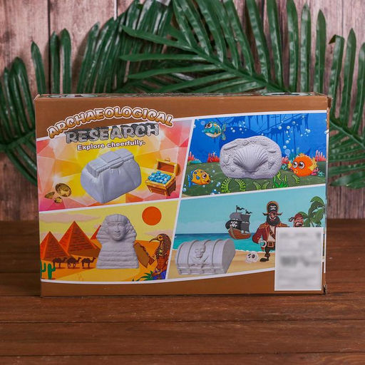 Раскопки «Сокровища пиратов», набор 4 брикета, молоток, долото