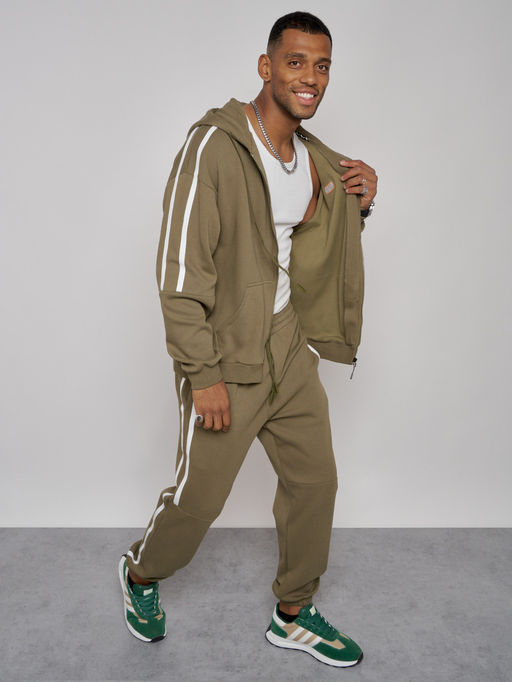 Спортивный костюм мужской трикотажный демисезонный цвета хаки 12011Kh - Mtforce фото 19