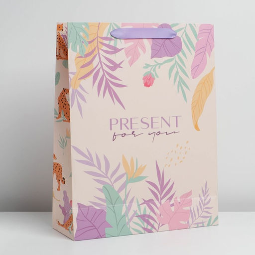 Пакет ламинированный вертикальный Подарок для тебя, L 31 40 11,5 см - Дарите счастье фото 2