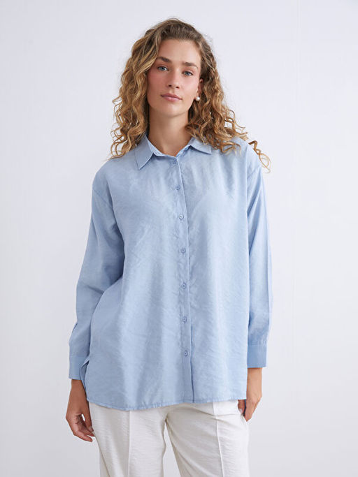 Oversize Modal Kar???ml? Kad?n G?mlek Tunik