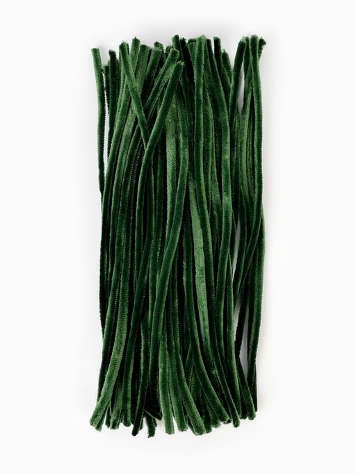 Синельная проволока, набор 100 шт, размер 1 шт 30х0,8 см, цвет зелёный