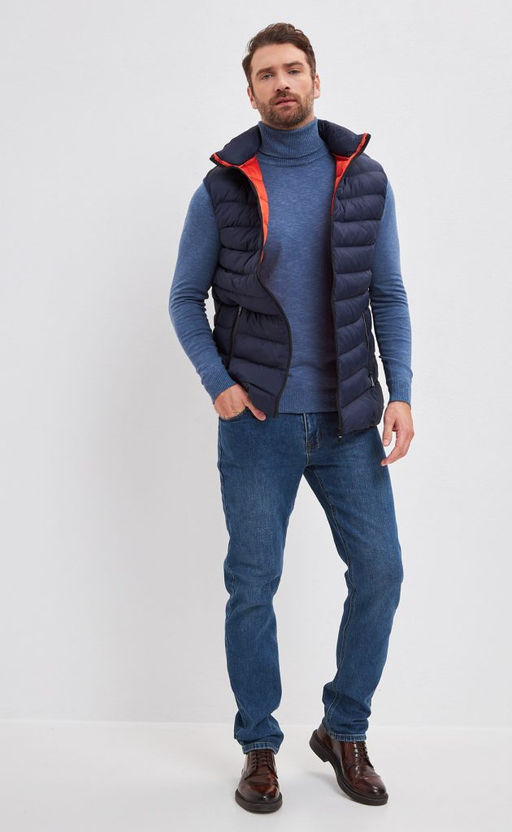 Водолазка мужская F021-15608 темно-голубая - Fine joyce фото 3