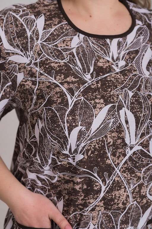 Футболка М30081Вкб коричневый/белый - Елена фото 6