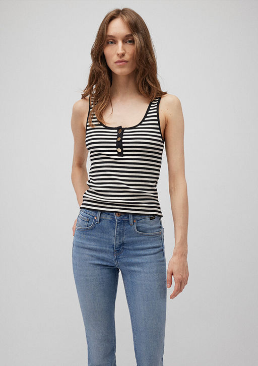 Siyah Cizgili Atlet - Mavi фото 2