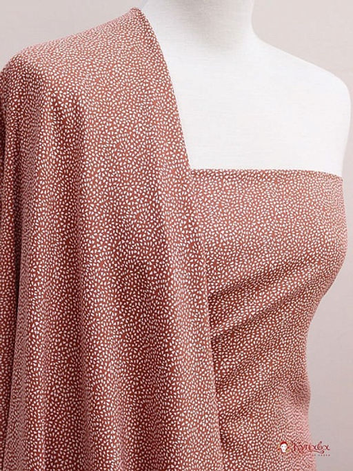 Штапель Мелкая рябь цв.терракотовый, ш.1.45м, вискоза-100%, 90гр/м.кв - Купава фото 4