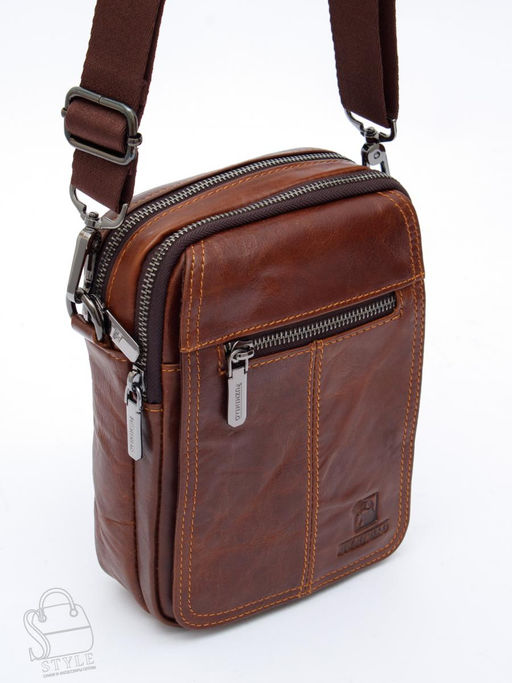 Сумка мужская кожаная 8611S brown Fuzhiniao