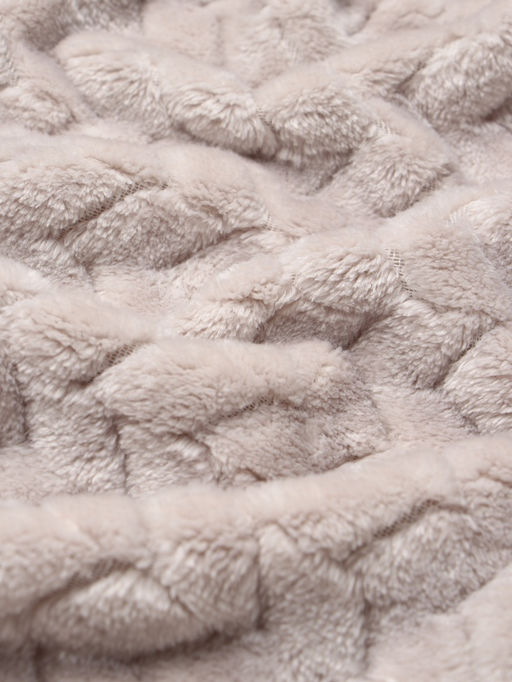 Плед «Этель» Zig-zag, 200×220 см,100% п/э, корал-флис, светло-серый