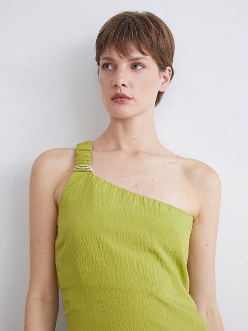 Tek Omuz Dokulu Elbise