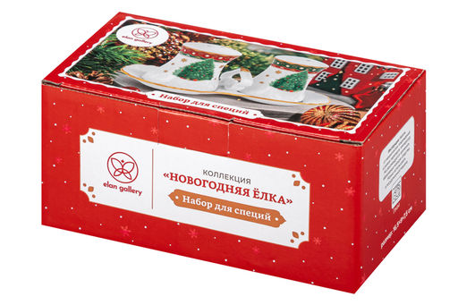 Набор д/специй 2 пр Новогодняя елка 16,5*9*7,5 см, на подставке, NEW BONE CHINA - Elan gallery фото 16