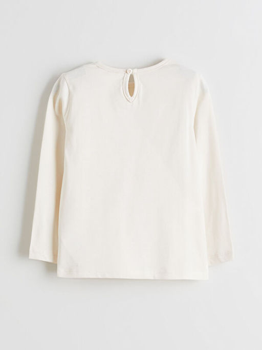 Bisiklet Yaka Bask?l? K?z ?ocuk Ti??rt