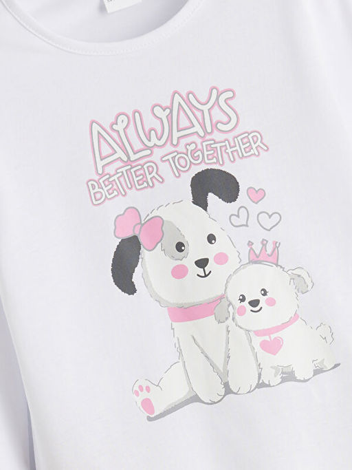 Bisiklet Yaka K?z ?ocuk Pijama Tak?m?