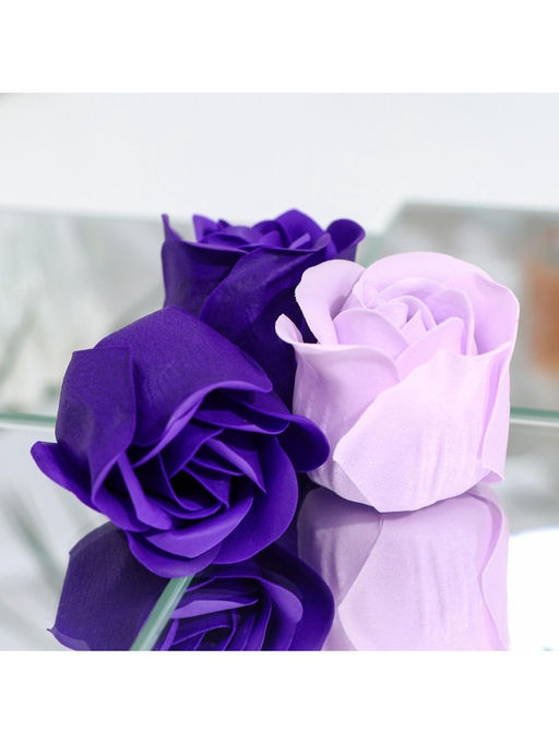 Цена за 2 шт. Мыльные розы, фиолетовые и белые, набор 4 шт. - SB BEAUTY фото 9
