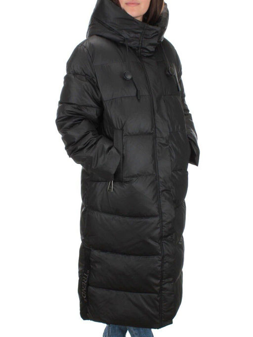 H-2202 BLACK Пальто зимнее женское (200 гр .холлофайбер)