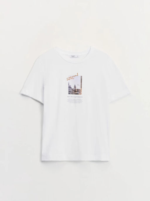 Футболка из хлопка с принтом ZR2605013410-1 / Zarina