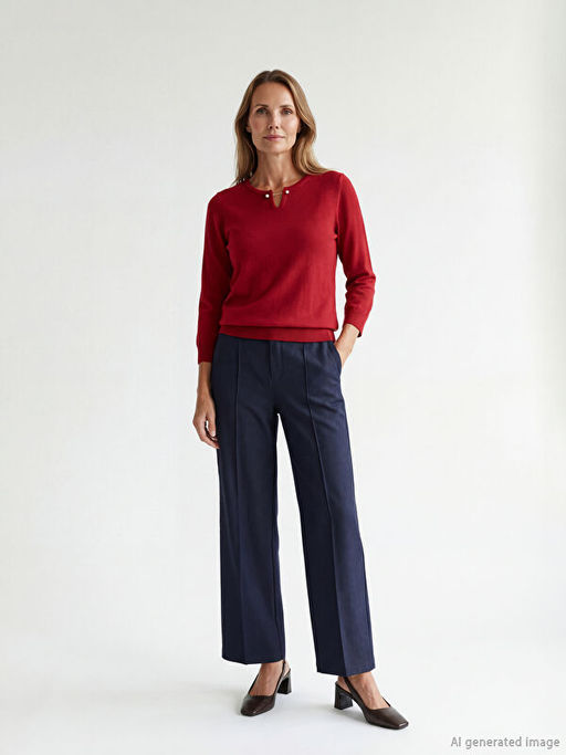 Bisiklet Yaka Kad?n Triko Kazak