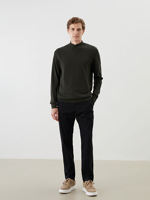 Yar?m Bal?k?? Yaka Erkek Triko Kazak