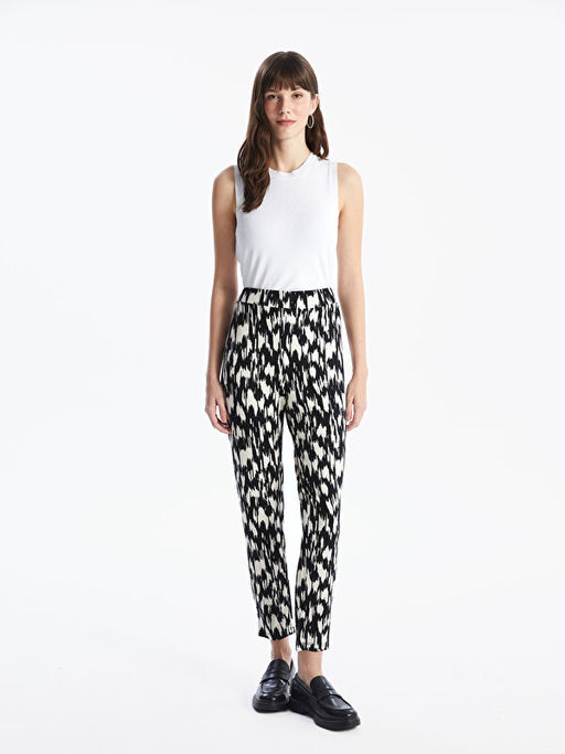 Beli Lastikli Rahat Kal?p Desenli Kad?n Pantolon - Waikiki фото 3