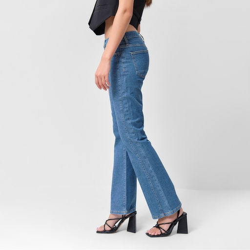 Джинсы женские клёш MIST: Denim, размер (33) 52, синие