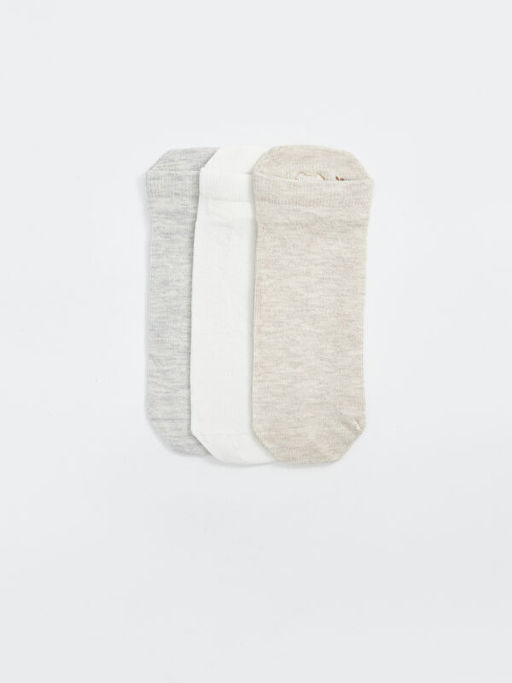 Bask?l? Kad?n Patik ?orap 3l?