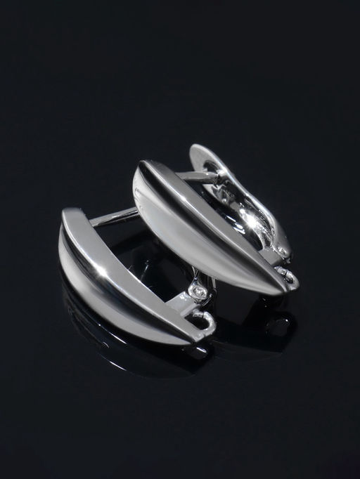 Швензы с английской застежкой Бумеранг, 1 пара, цвет серебро