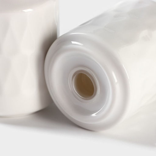 Набор для специй и соусов BellaTenero, 5 предметов: 2 соусника 200 мл, сахарница 360 мл, солонка 120 мл, перечница 120 мл, на бамбуковой подставке, керамика, белый