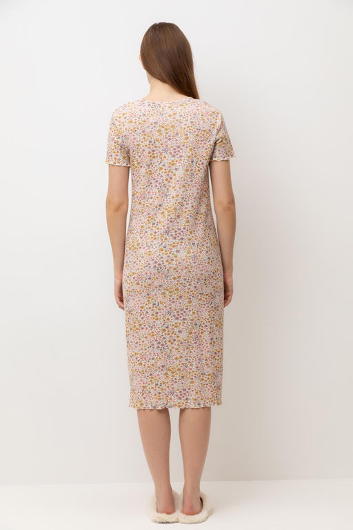 Е 10062/матовый беж,цветочное настроение сорочка ночная жен - Very neat фото 5