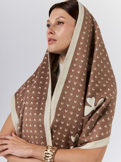 в СОСТАВЕ ШЕРСТЬ и КАШЕМИР Большой, мягкий, теплый однотонный двусторонний палантин. - Tantino фото 6