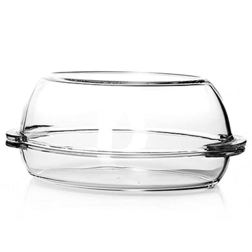 "Боркам (Borcam)" Утятница стеклянная жаропрочная 1,85л 19х35х9см, стеклянная крышка 1,9л - 19х34х5,5см, овальная, цветная коробка, Pasabahce (Турция)