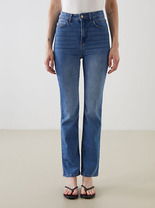 Crop Flare Kad?n Jean Pantolon
