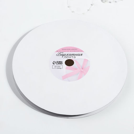 Лента бархатная, с серебряным люрексом, 10 мм, 181 м, серая №184 - Арт узор фото 2