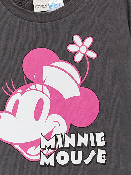Bisiklet Yaka Minnie Mouse Bask?l? Uzun Kollu K?z ?ocuk Sweatshirt - Waikiki фото 3