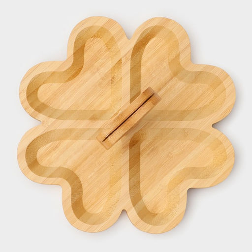 Менажница Доляна Цветок, 19.5?19.5 см, 4 секции, бамбук