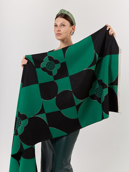 В СОСТАВЕ ШЕРСТЬ И КАШЕМИР Большой, мягкий, теплый однотонный двусторонний палантин. - Tantino фото 10