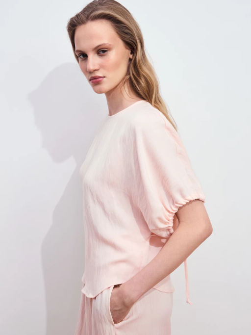 Блуза из лиоцелла с завязками на рукавах ZR2605022022-96 / Zarina