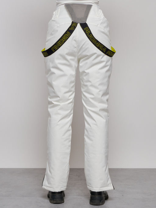 Полукомбинезон утепленный женский зимний горнолыжный белого цвета 526Bl - Chunmai фото 8