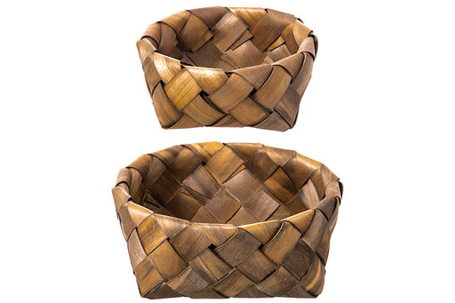 Набор 2 корзин 1 корзинка 22*22*9 см, 1 корзинка 17*17*7 см, коричневый