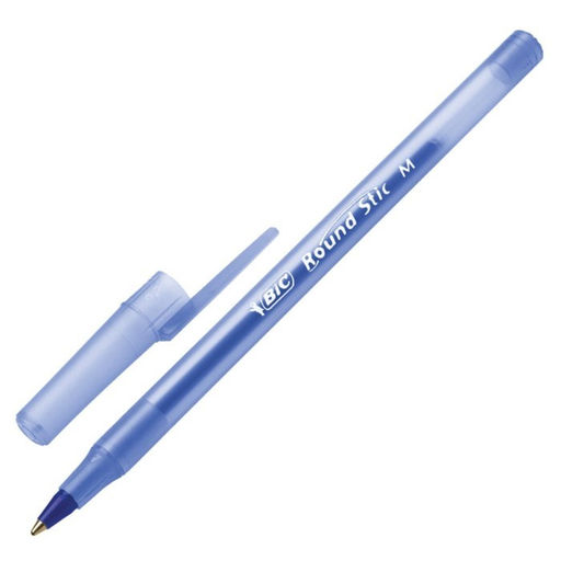 Цена за 60 шт. Ручка шариковая BIC Round Stic Classic, узел 1.0 мм, среднее письмо, чернила синие, одноразовая, тонированный голубой корпус фото 8