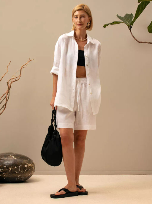 Шорты женские Лён-2 Светло-голубой - Modamica фото 13