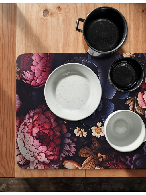 Коврик для дома Доляна Black Flowers, влаговпитывающий, 40?60 см  фото 2